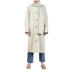 Lauren‎ Ralph Lauren Womens Gray Wool Cashmere Angora Toggle Cardigan Duster Lg